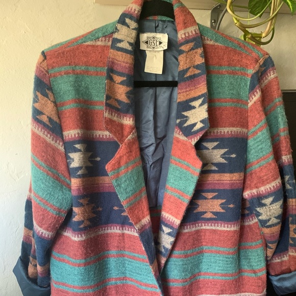 Vintage Navajo Print Blazer - Picture 2 of 5